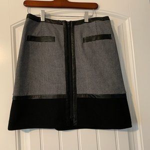 Halogen A lined skirt with faux leather details